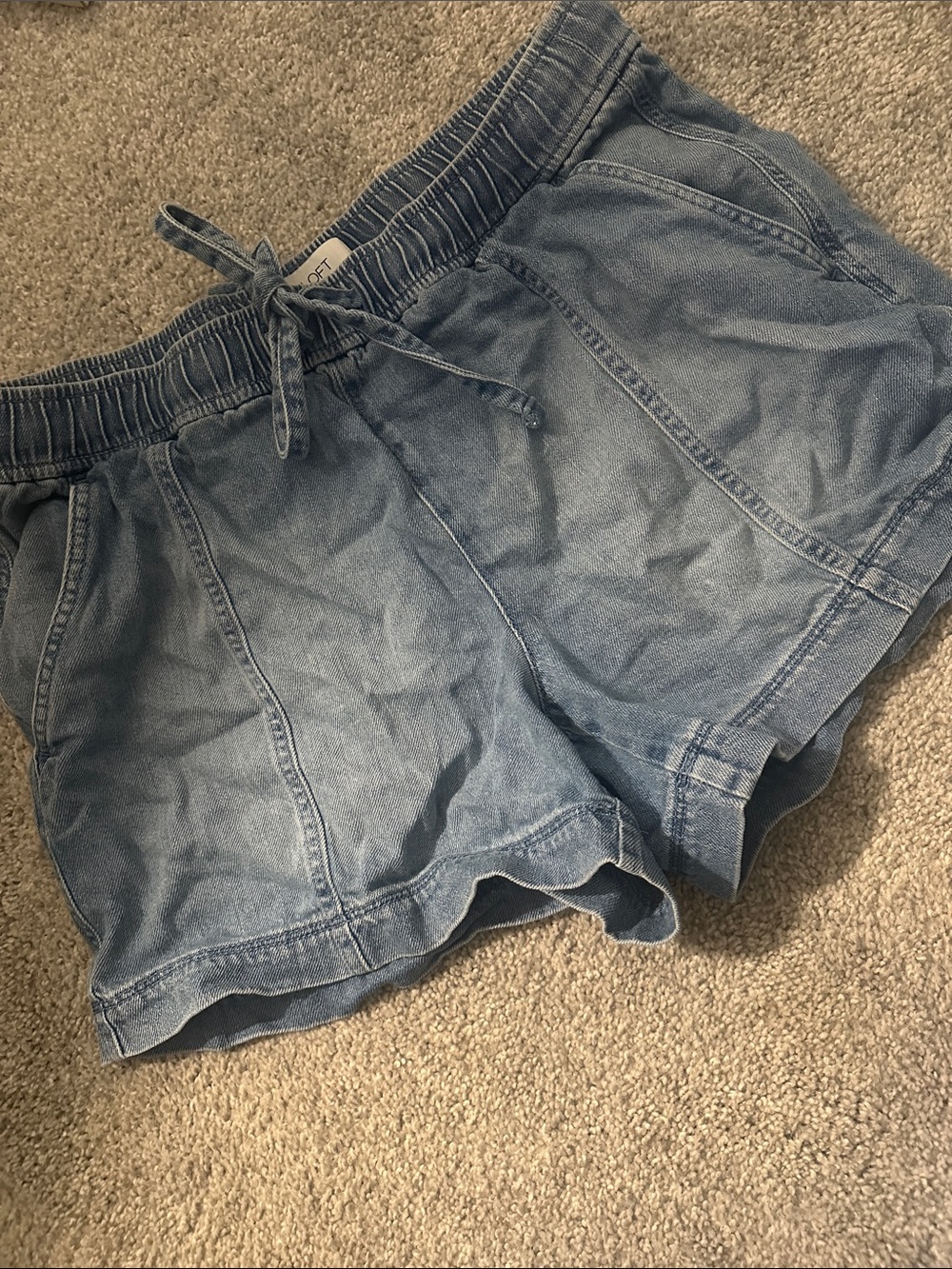 LOFT Outlet Pull On 100% Cotton Blue Jean Shorts size medium